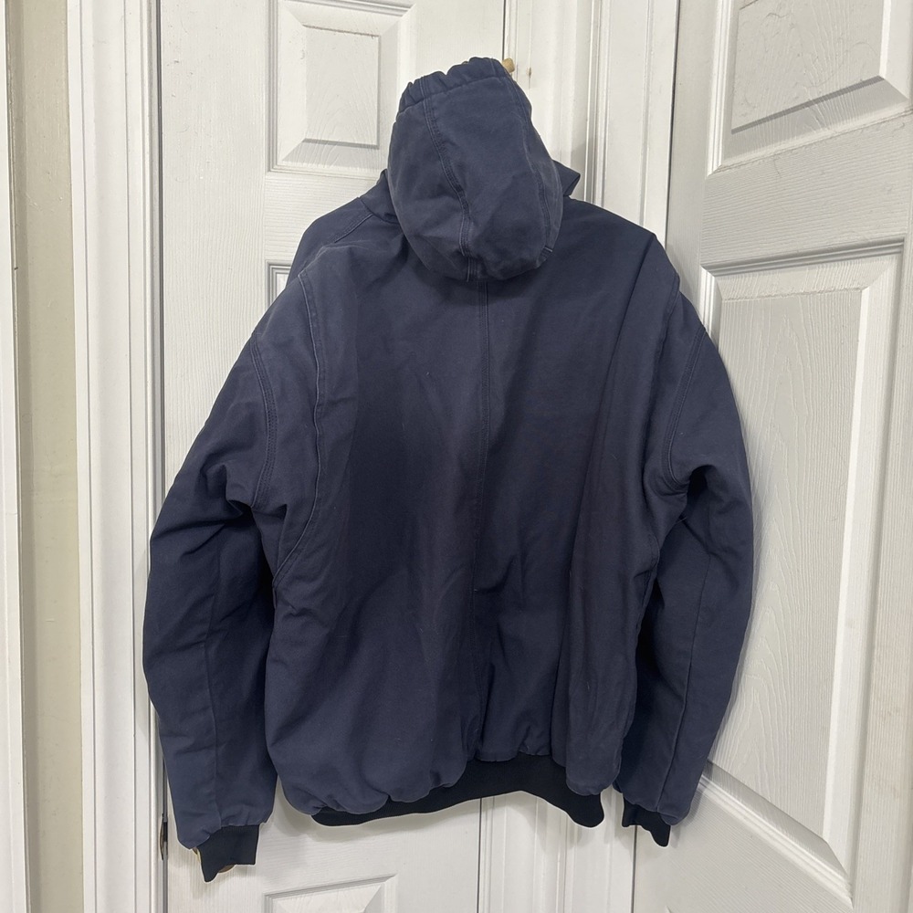 Berne Mens Workwear Jacket Duck Canvas Full Zip Hood Industrial HJ51ND 2XL Blue - Picture 2 of 15